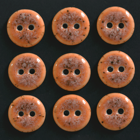 15-16 mm porcelain buttons milky orange