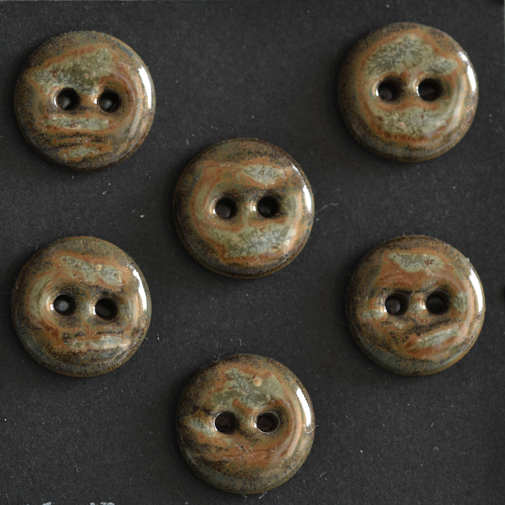 6 pcs. 15-16mm ceramic buttons smoke