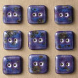 9 pcs. 16x16mm porcelain buttons lilac/blue