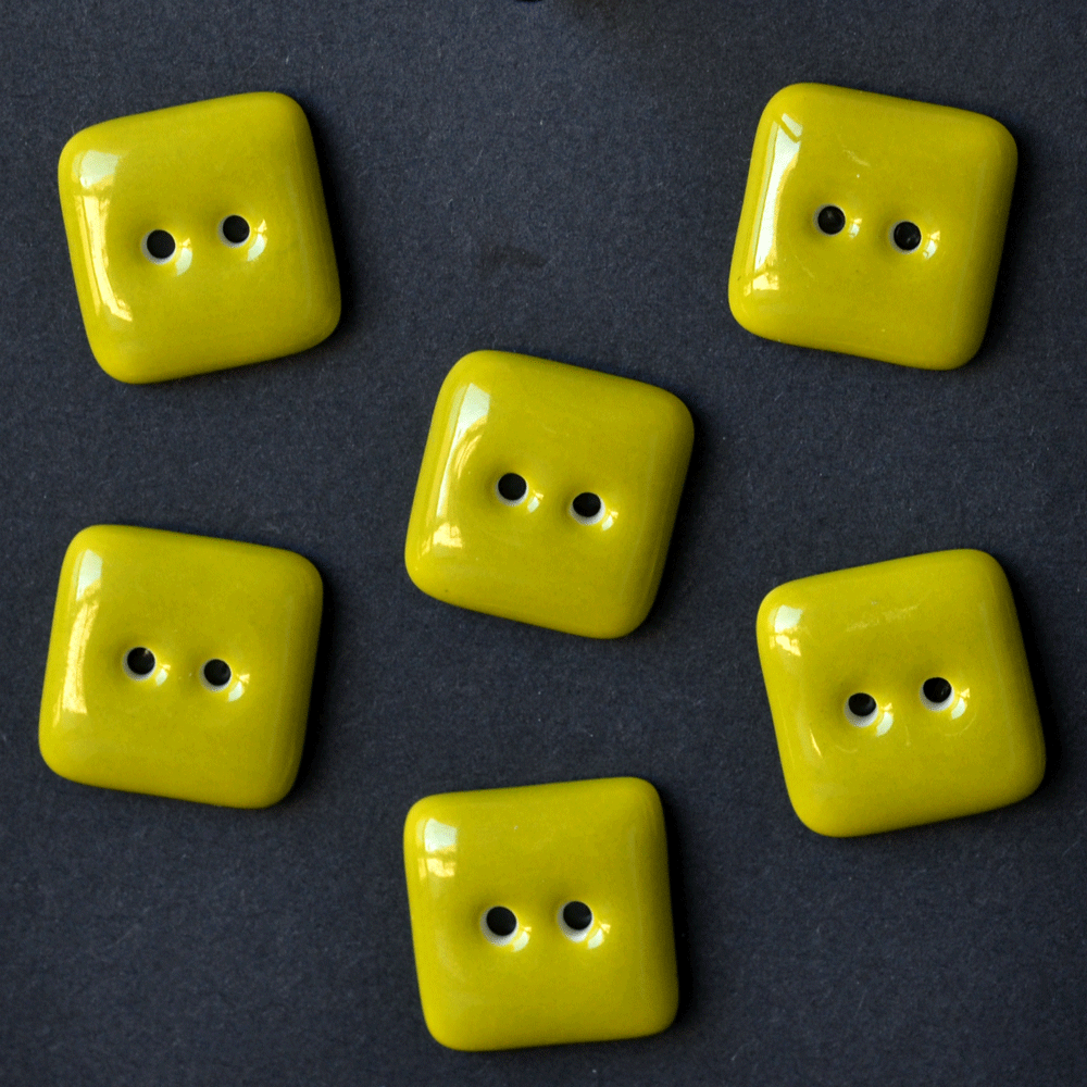 16x16mm porcelain buttons lime square