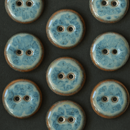 10 pcs. 17-18 mm porcelain buttons blue loft