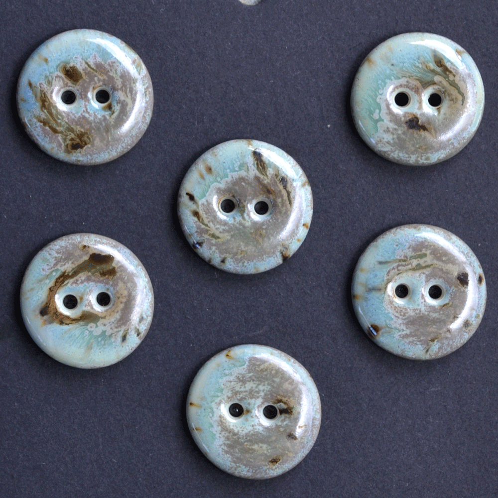6 pcs. 17/18mm porcelain buttons spring