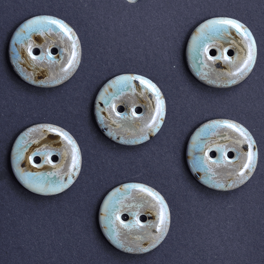 6 pcs. 17/18mm porcelain buttons spring