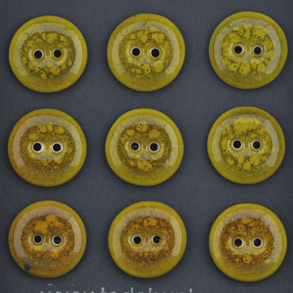 9 pcs 17mm porcelain buttons green gradient