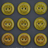 9 pcs 17mm porcelain buttons green gradient