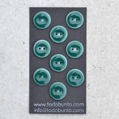 9 pcs. 18mm porcelain buttons malachite