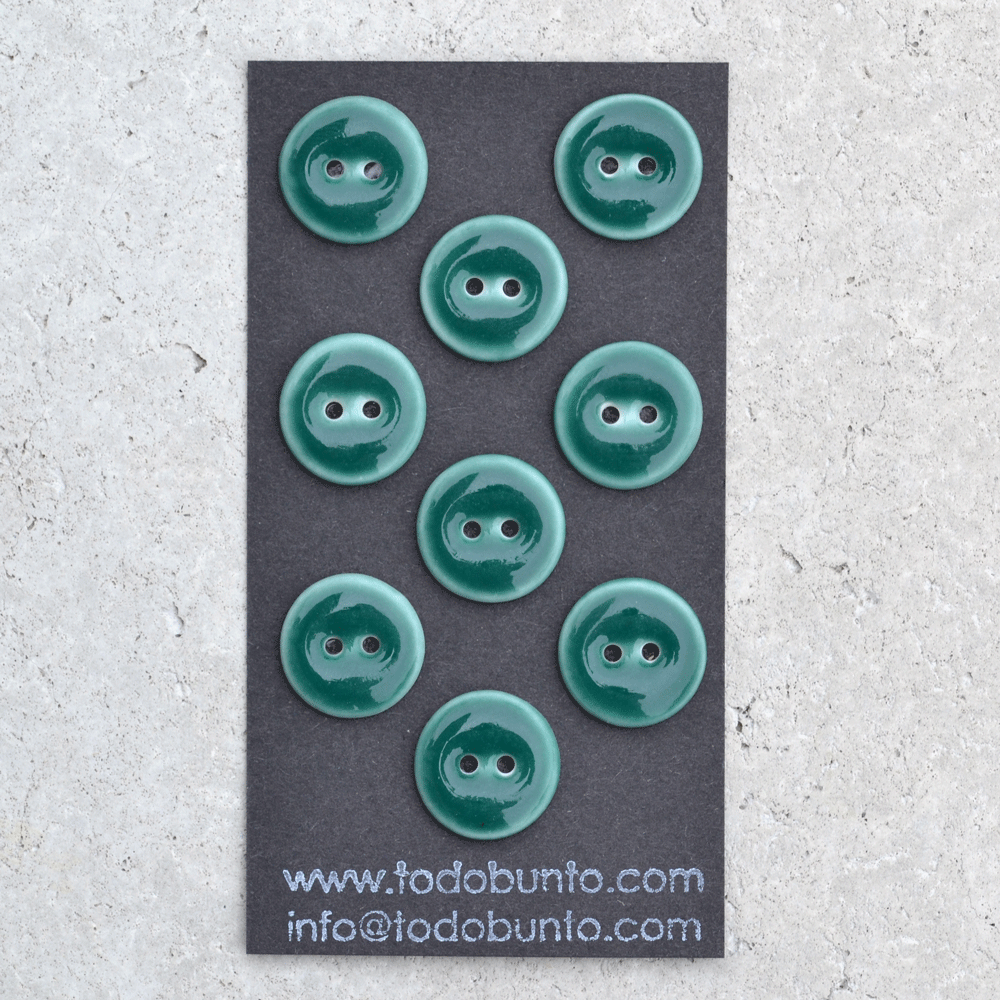 9 pcs. 18mm porcelain buttons malachite