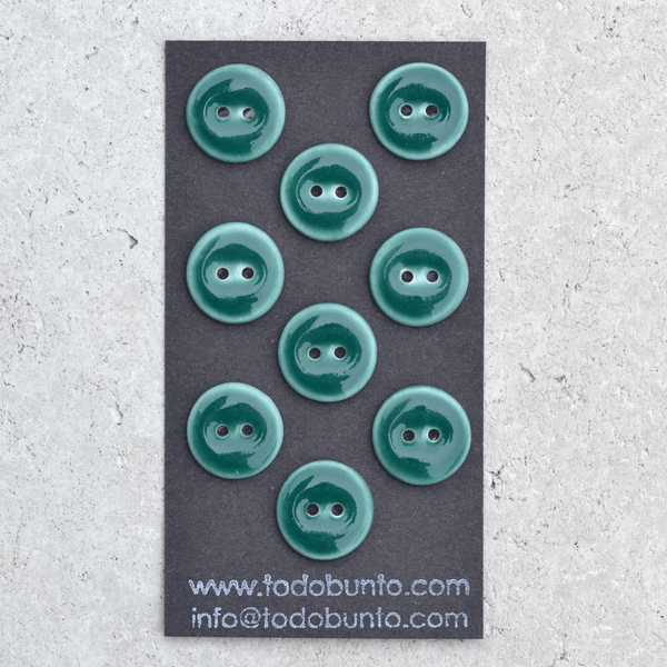 9 pcs. 18mm porcelain buttons malachite
