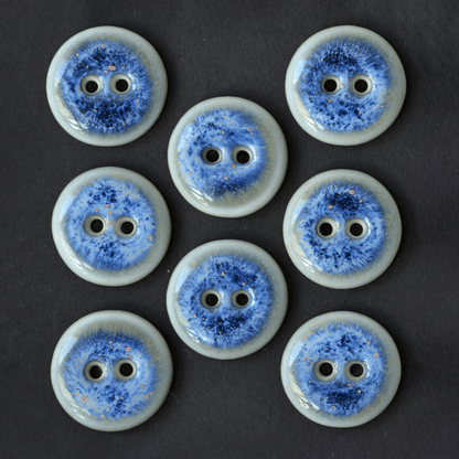 8 pcs. 17-18 mm porcelain buttons blue sky
