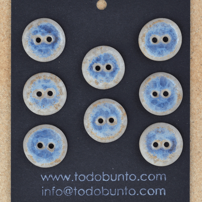 8 pcs 17-18mm ceramic buttons glacier