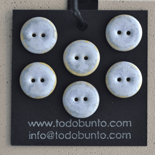 6 pcs. 17-18 mm porcelain buttons sky