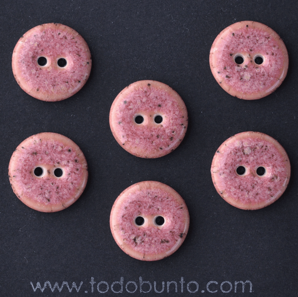 6 pcs. 17-18mm  porcelain  buttons strawberry yogurt