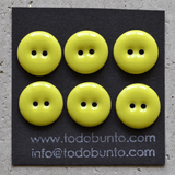 6 pcs. 17-18mm porcelain buttons lemon yellow