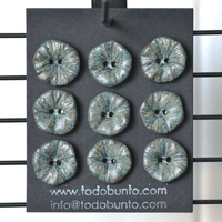 9pcs. 18/20mm ceramic buttons flowers