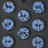 8 pcs. 18 mm ceramic buttons blue/brown lace