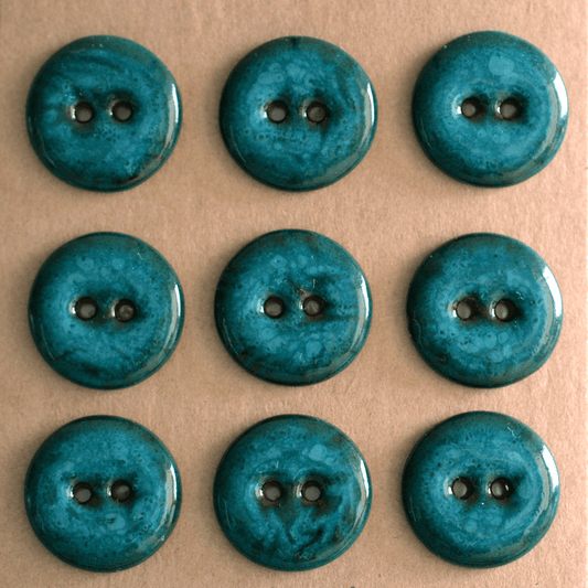 9 pcs. 17mm ceramic buttons dark petrol