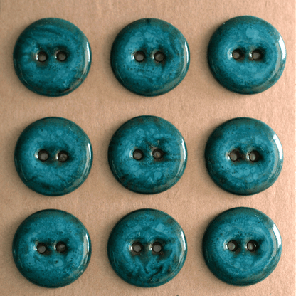 9 pcs. 17mm ceramic buttons dark petrol