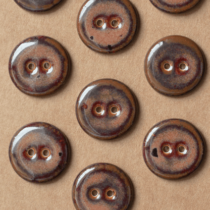 9 pcs. 18 mm ceramic buttons peppered plum