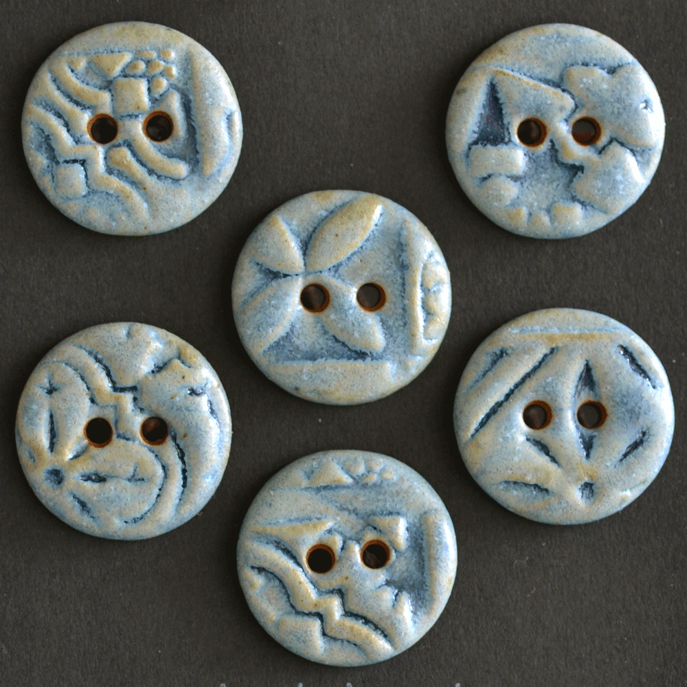 6 pcs. 18mm ceramic buttons Porto