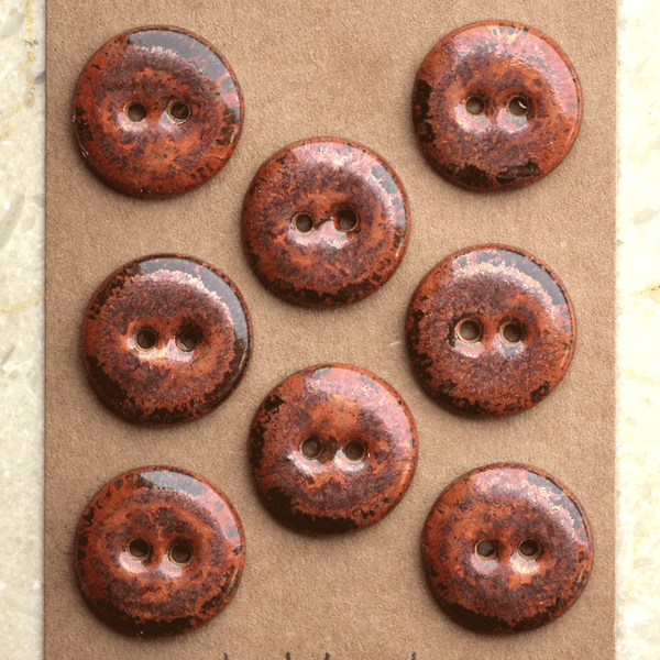 8 pcs. 18mm ceramic buttons ancient copper