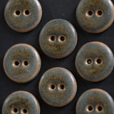 9 pcs 18mm ceramic buttons green/brown