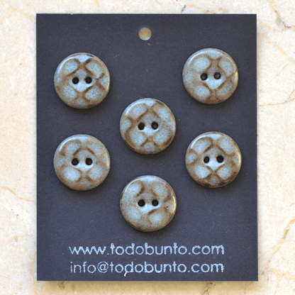 17/18mm ceramic buttons blue/brown
