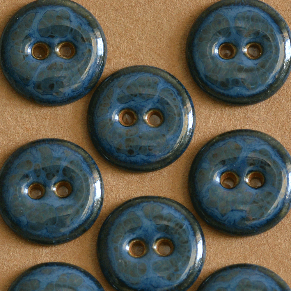18 mm ceramic buttons stormy blue