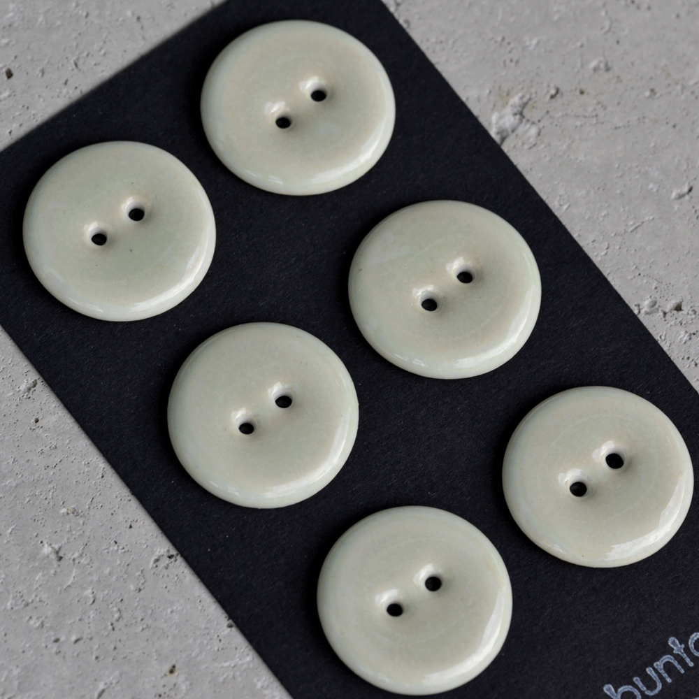 6pcs. 22mm porcelain buttons opal