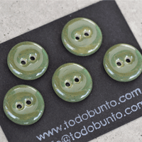 5 pcs. 17mm porcelain buttons emerald falls