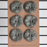 6 pcs. 25-27mm ceramic buttons white coal