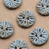 18mm Handmade Keramikknöpfe Orientblau