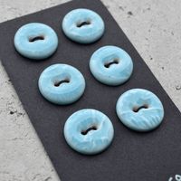 6x18mm Handmade Porzellanknöpfe Barock Babyblau