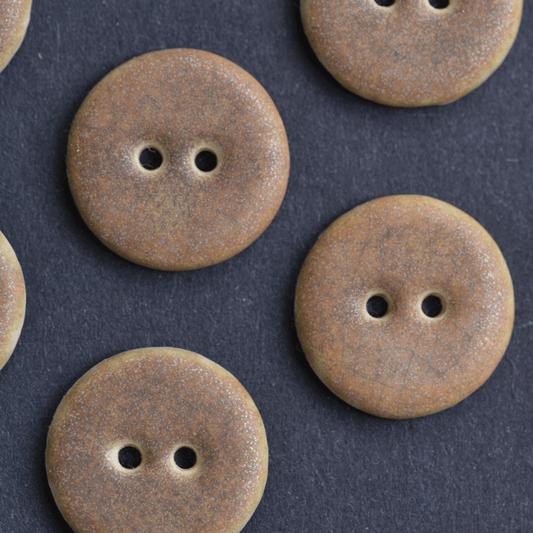 9 pcs 17-18mm ceramic buttons country brown