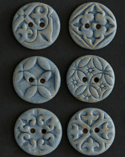 6 pcs. 23mm ceramic buttons Porto