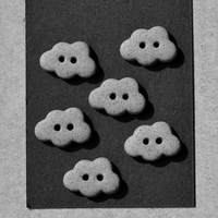 6 pcs. 18mm ceramic buttons clouds
