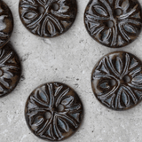 17-18mm ceramic buttons brown/blue fill