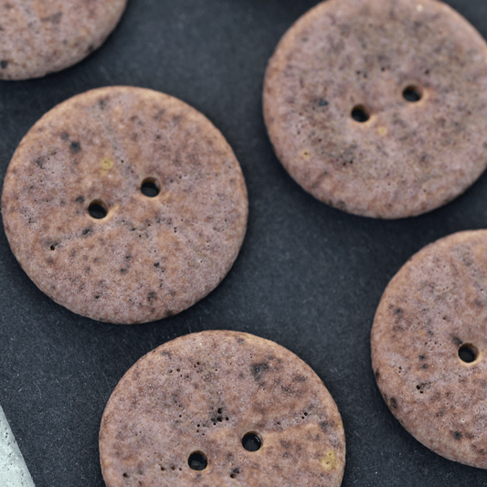 6 pcs. 23mm ceramic buttons lava stone
