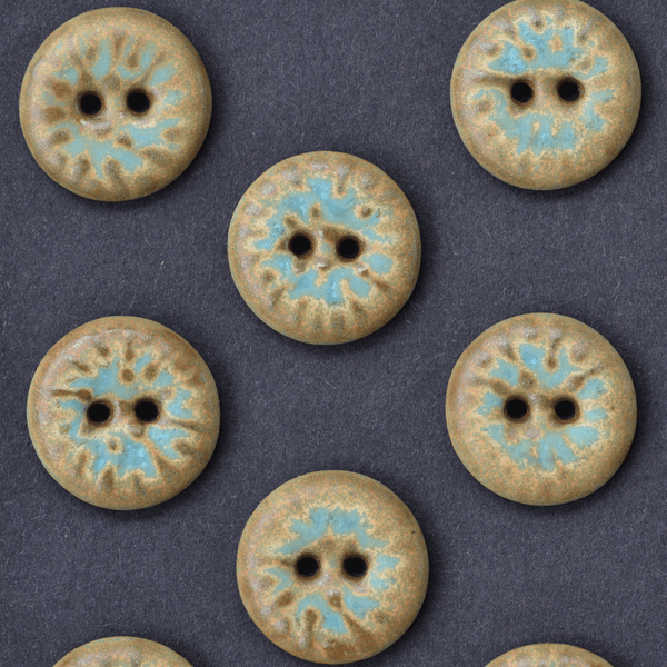 8 pcs. 18mm ceramic buttons riptide