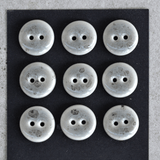 9 pcs. 15-16mm porcelain buttons grey sprinkle