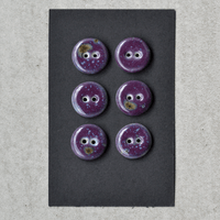 6x18mm Handmade Porzellan Knöpfe Lila gesprenkelt