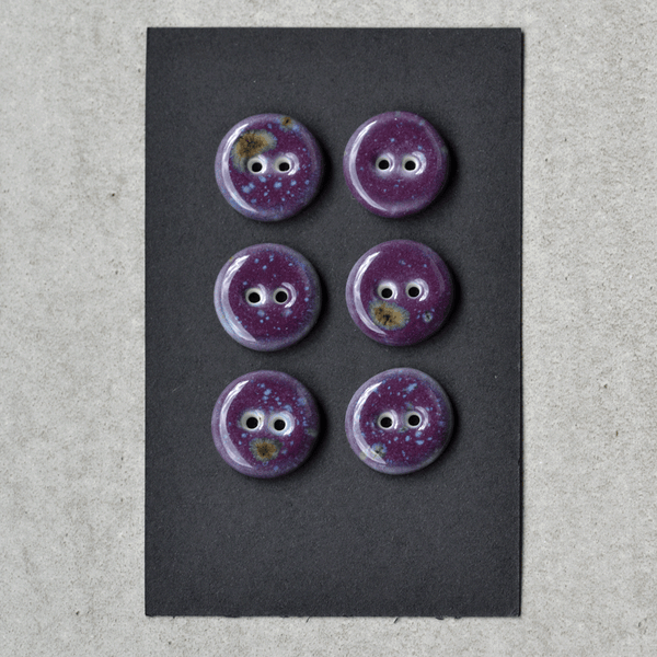 6x18mm Handmade Porzellan Knöpfe Lila gesprenkelt