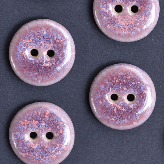 6 pcs. 17-18mm ceramic buttons magenta sky