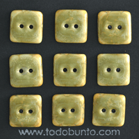 9 pcs. 16x16mm ceramic buttons olive