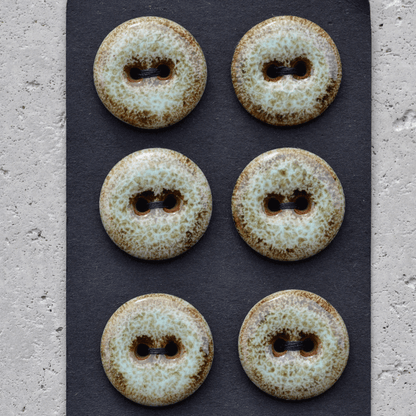 6 pcs. 18mm ceramic buttons light olive