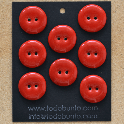 20-21 mm porcelain buttons very red