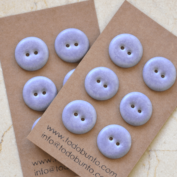 6 pcs. 20mm porcelain buttons matt lilac