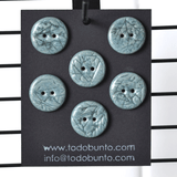 6 pcs. 20-21 mm porcelain buttons twigs