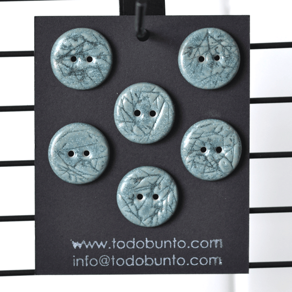 6 pcs. 20-21 mm porcelain buttons twigs