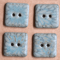 6 pcs. 20x20mm ceramic buttons rime ice