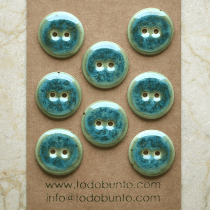 21mm porcelain buttons green/blue